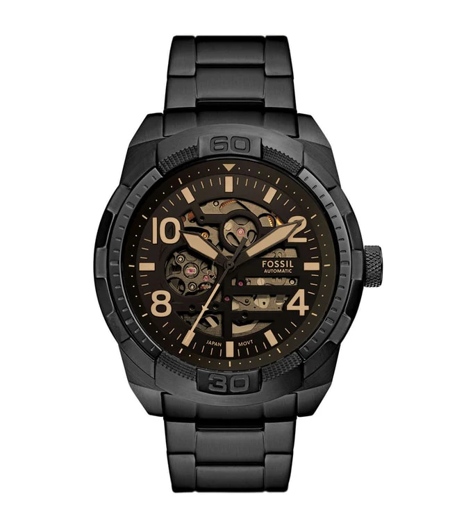 Fossil Bronson Automatic Black Stainless Steel Watch